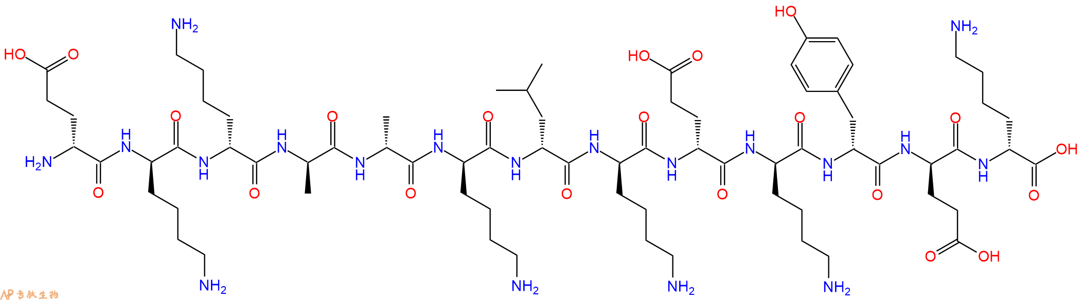 专肽生物产品H2N-DGlu-DLys-DLys-DAla-DAla-DLys-DLeu-DLys-DGlu-D