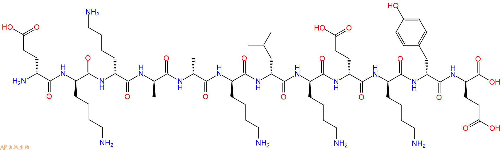 专肽生物产品H2N-DGlu-DLys-DLys-DAla-DAla-DLys-DLeu-DLys-DGlu-D