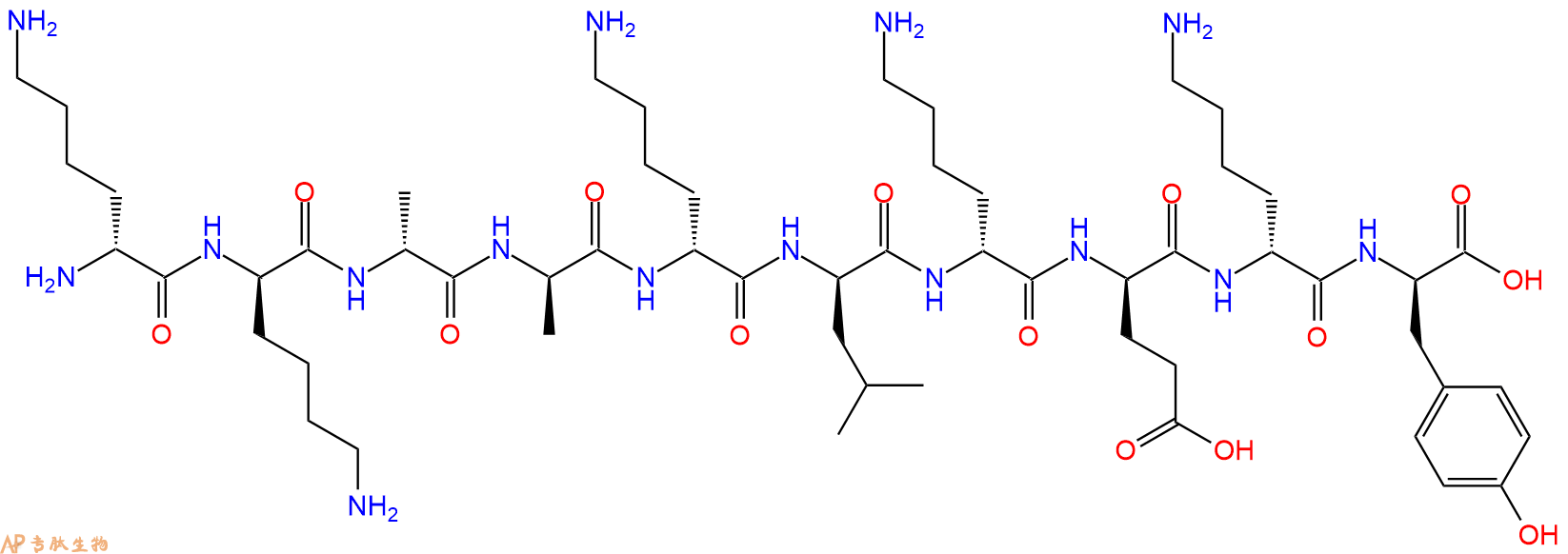 专肽生物产品H2N-DLys-DLys-DAla-DAla-DLys-DLeu-DLys-DGlu-DLys-D