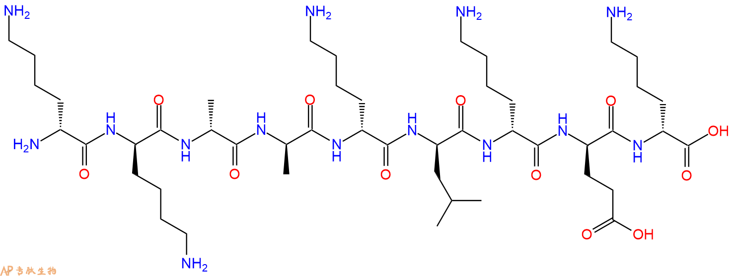 专肽生物产品H2N-DLys-DLys-DAla-DAla-DLys-DLeu-DLys-DGlu-DLys-C