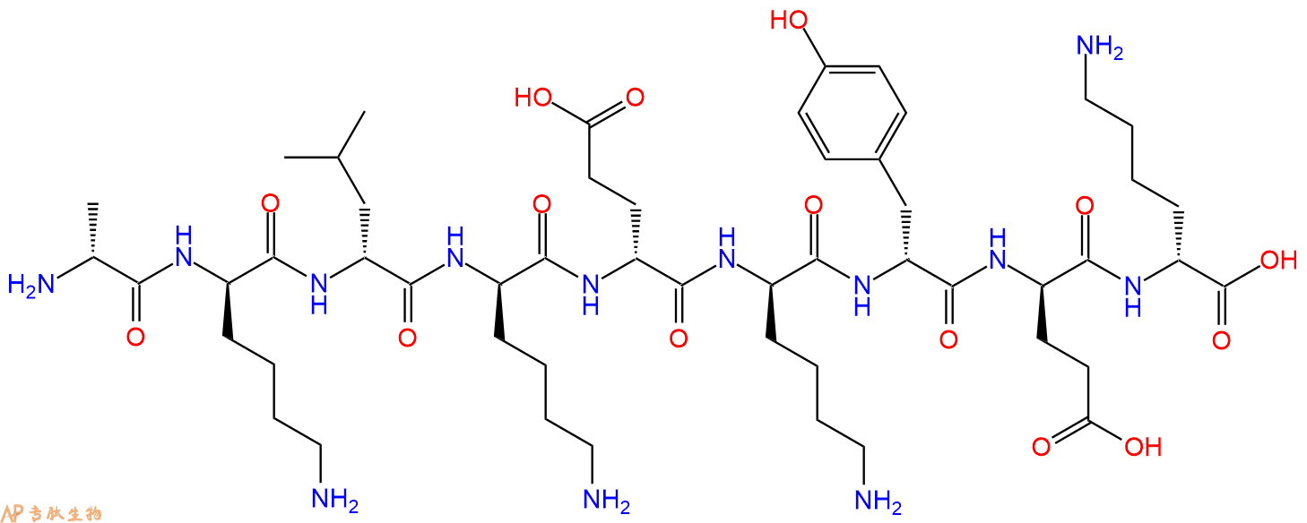 专肽生物产品H2N-DAla-DLys-DLeu-DLys-DGlu-DLys-DTyr-DGlu-DLys-C