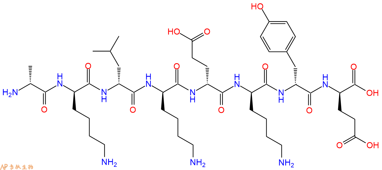 专肽生物产品H2N-DAla-DLys-DLeu-DLys-DGlu-DLys-DTyr-DGlu-COOH