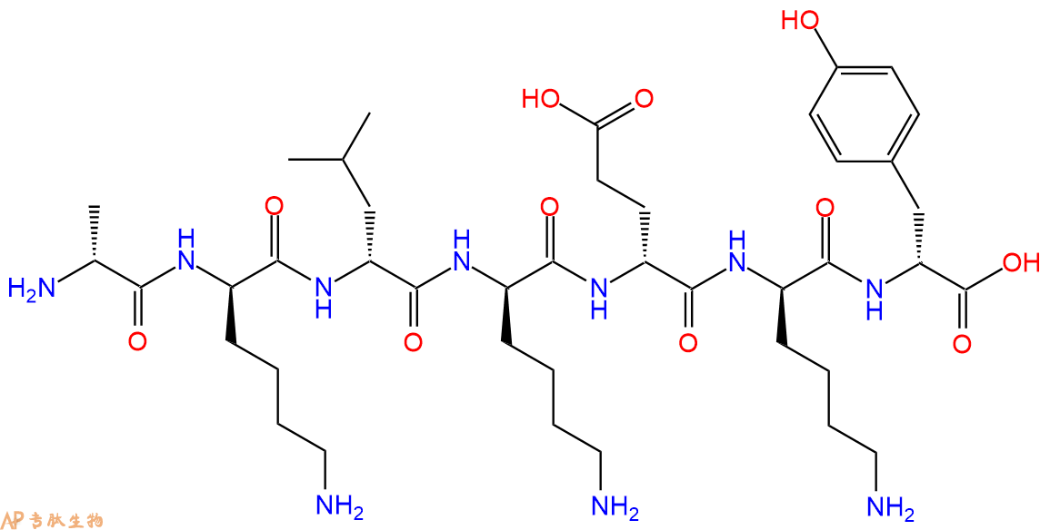专肽生物产品H2N-DAla-DLys-DLeu-DLys-DGlu-DLys-DTyr-COOH
