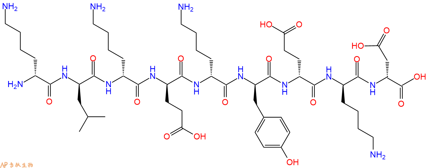 专肽生物产品H2N-DLys-DLeu-DLys-DGlu-DLys-DTyr-DGlu-DLys-DAsp-C