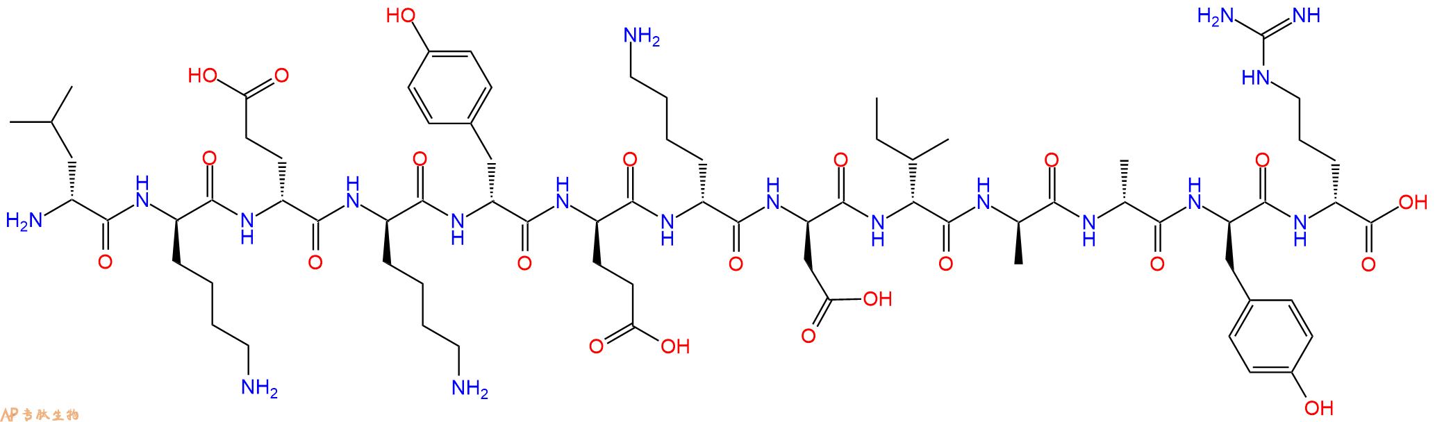专肽生物产品H2N-DLeu-DLys-DGlu-DLys-DTyr-DGlu-DLys-DAsp-DIle-D