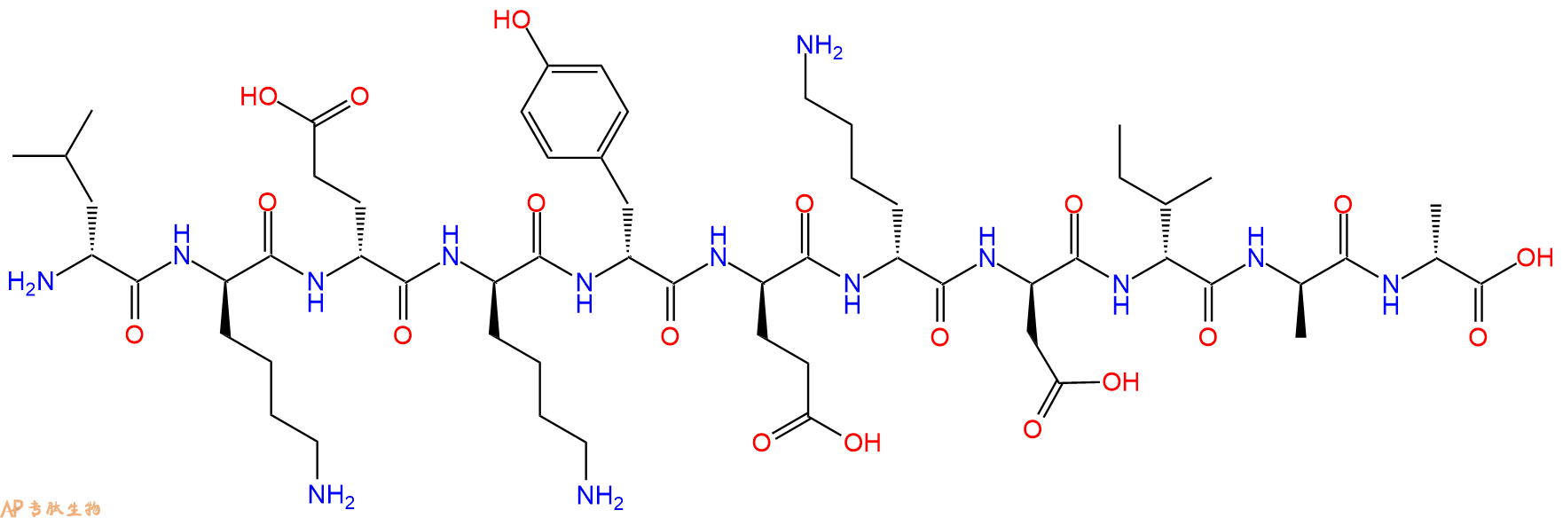 专肽生物产品H2N-DLeu-DLys-DGlu-DLys-DTyr-DGlu-DLys-DAsp-DIle-D