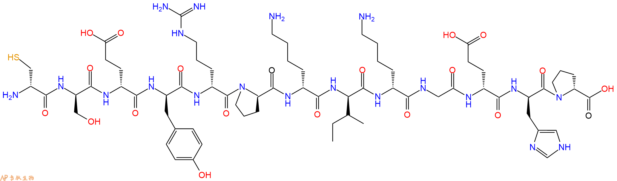 专肽生物产品H2N-DCys-DSer-DGlu-DTyr-DArg-DPro-DLys-DIle-DLys-G