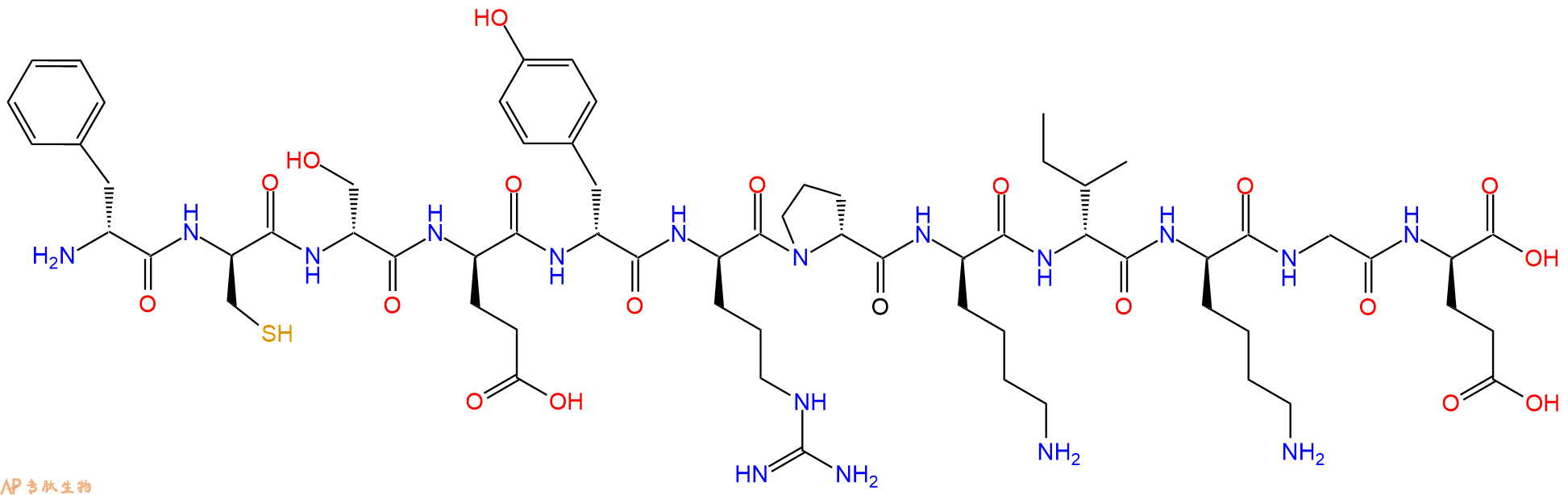 专肽生物产品H2N-DPhe-DCys-DSer-DGlu-DTyr-DArg-DPro-DLys-DIle-D