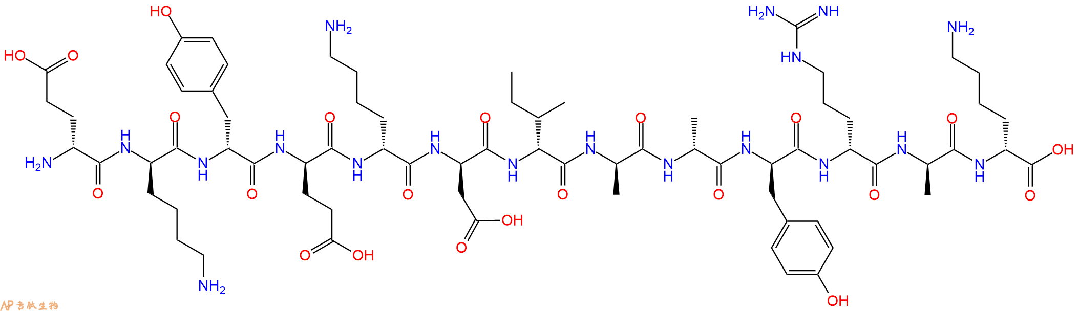 专肽生物产品H2N-DGlu-DLys-DTyr-DGlu-DLys-DAsp-DIle-DAla-DAla-D