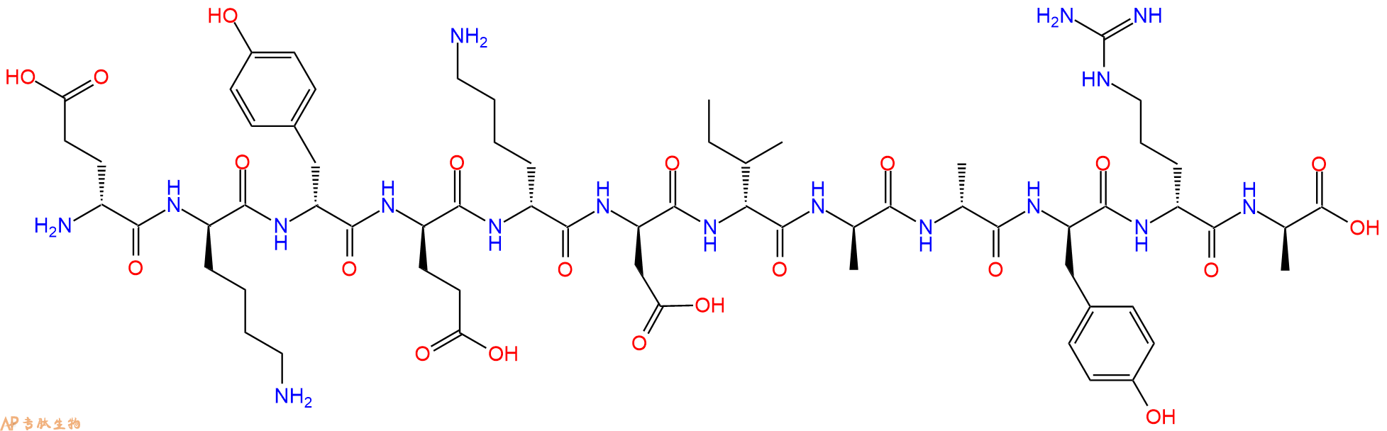 专肽生物产品H2N-DGlu-DLys-DTyr-DGlu-DLys-DAsp-DIle-DAla-DAla-D