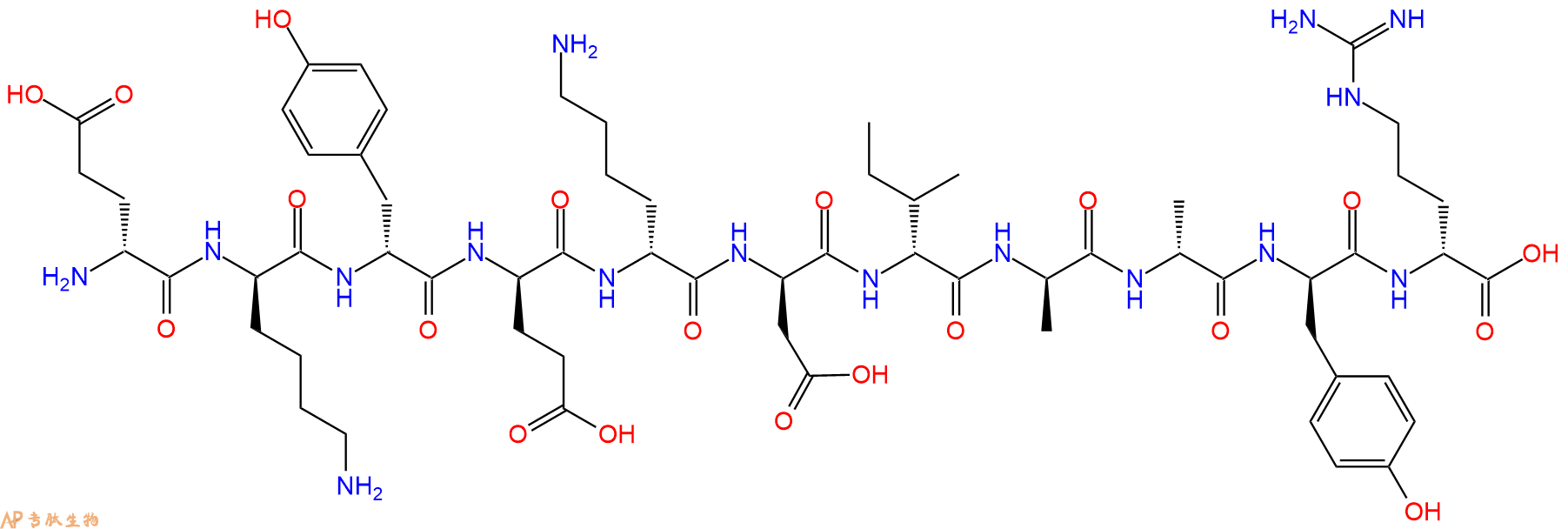 专肽生物产品H2N-DGlu-DLys-DTyr-DGlu-DLys-DAsp-DIle-DAla-DAla-D