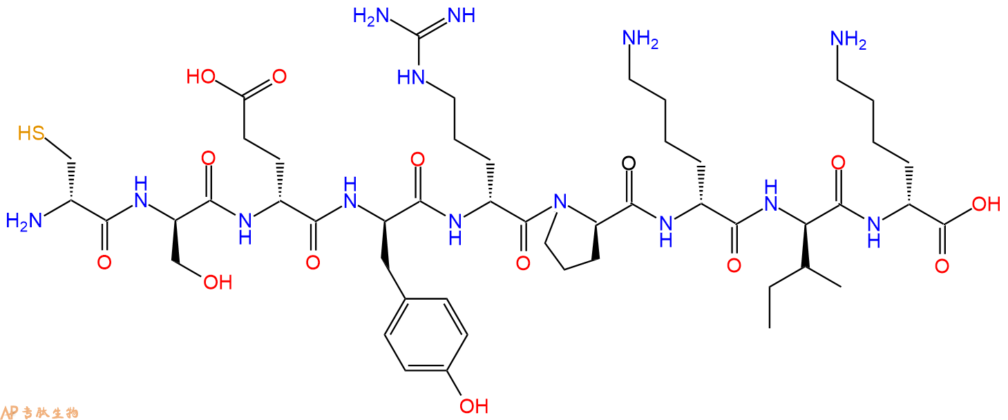 专肽生物产品H2N-DCys-DSer-DGlu-DTyr-DArg-DPro-DLys-DIle-DLys-C
