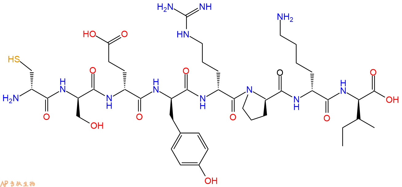 专肽生物产品H2N-DCys-DSer-DGlu-DTyr-DArg-DPro-DLys-DIle-COOH