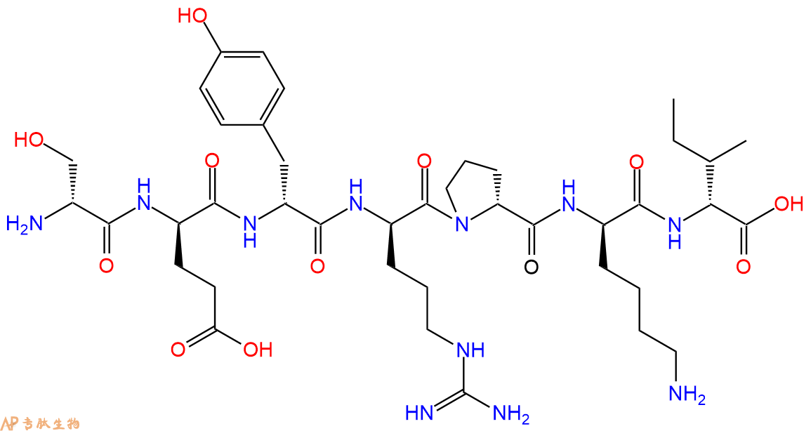 专肽生物产品H2N-DSer-DGlu-DTyr-DArg-DPro-DLys-DIle-COOH