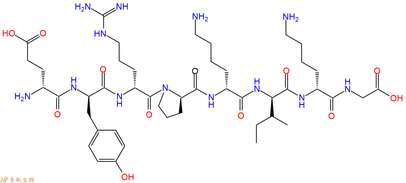 专肽生物产品H2N-DGlu-DTyr-DArg-DPro-DLys-DIle-DLys-Gly-COOH