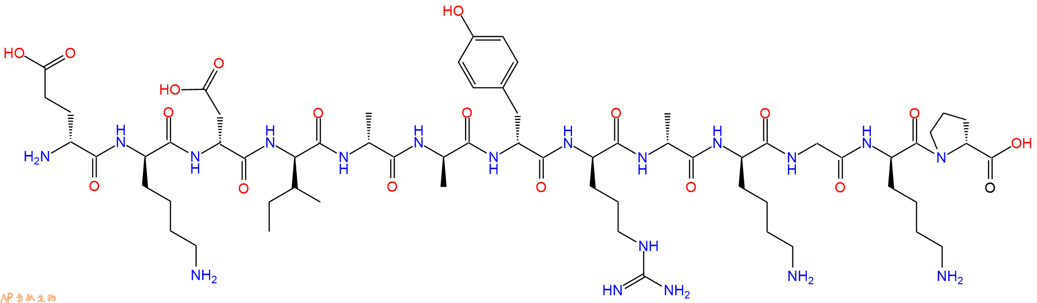 专肽生物产品H2N-DGlu-DLys-DAsp-DIle-DAla-DAla-DTyr-DArg-DAla-D
