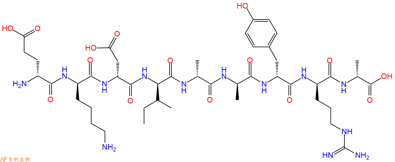 专肽生物产品H2N-DGlu-DLys-DAsp-DIle-DAla-DAla-DTyr-DArg-DAla-C