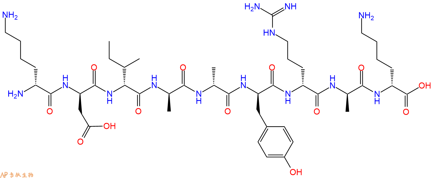 专肽生物产品H2N-DLys-DAsp-DIle-DAla-DAla-DTyr-DArg-DAla-DLys-C