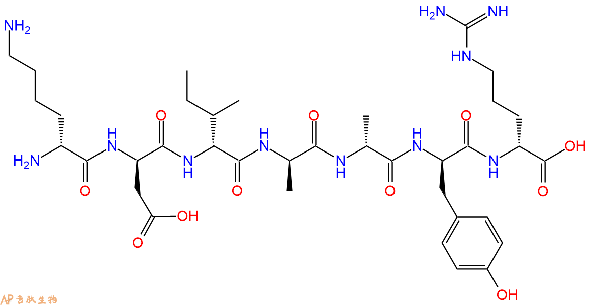 专肽生物产品H2N-DLys-DAsp-DIle-DAla-DAla-DTyr-DArg-COOH