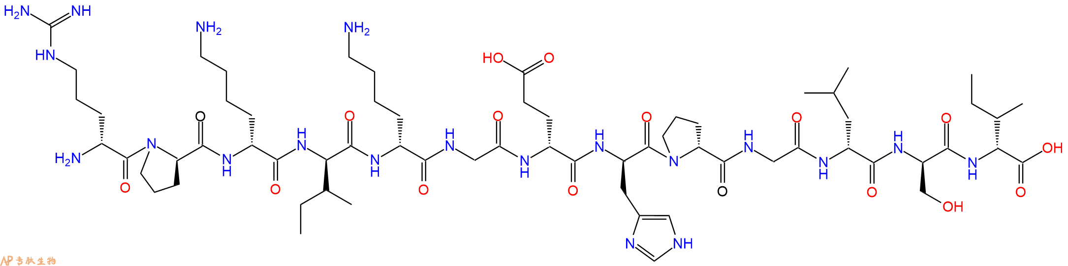 专肽生物产品H2N-DArg-DPro-DLys-DIle-DLys-Gly-DGlu-DHis-DPro-Gl