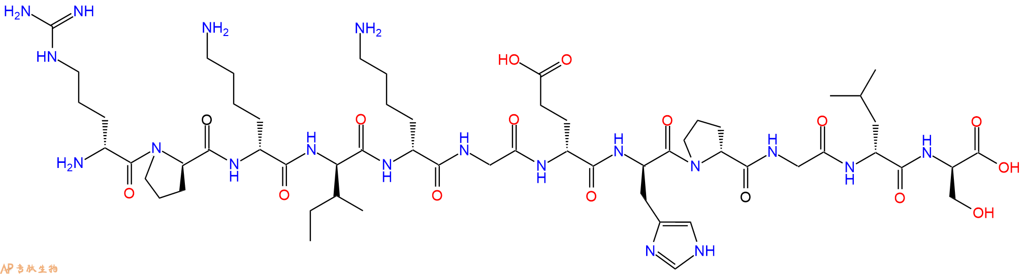 专肽生物产品H2N-DArg-DPro-DLys-DIle-DLys-Gly-DGlu-DHis-DPro-Gl