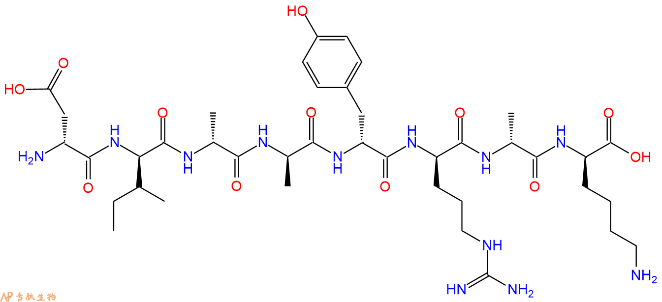专肽生物产品H2N-DAsp-DIle-DAla-DAla-DTyr-DArg-DAla-DLys-COOH
