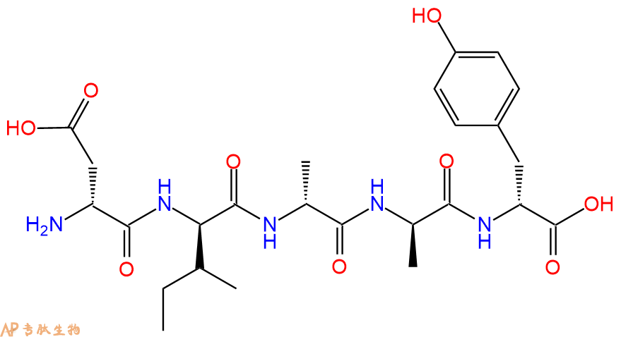 专肽生物产品H2N-DAsp-DIle-DAla-DAla-DTyr-COOH