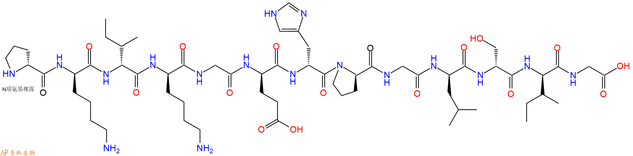 专肽生物产品H2N-DPro-DLys-DIle-DLys-Gly-DGlu-DHis-DPro-Gly-DLe