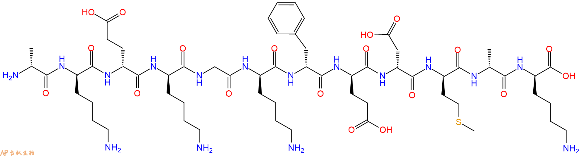 专肽生物产品H2N-DAla-DLys-DGlu-DLys-Gly-DLys-DPhe-DGlu-DAsp-DM
