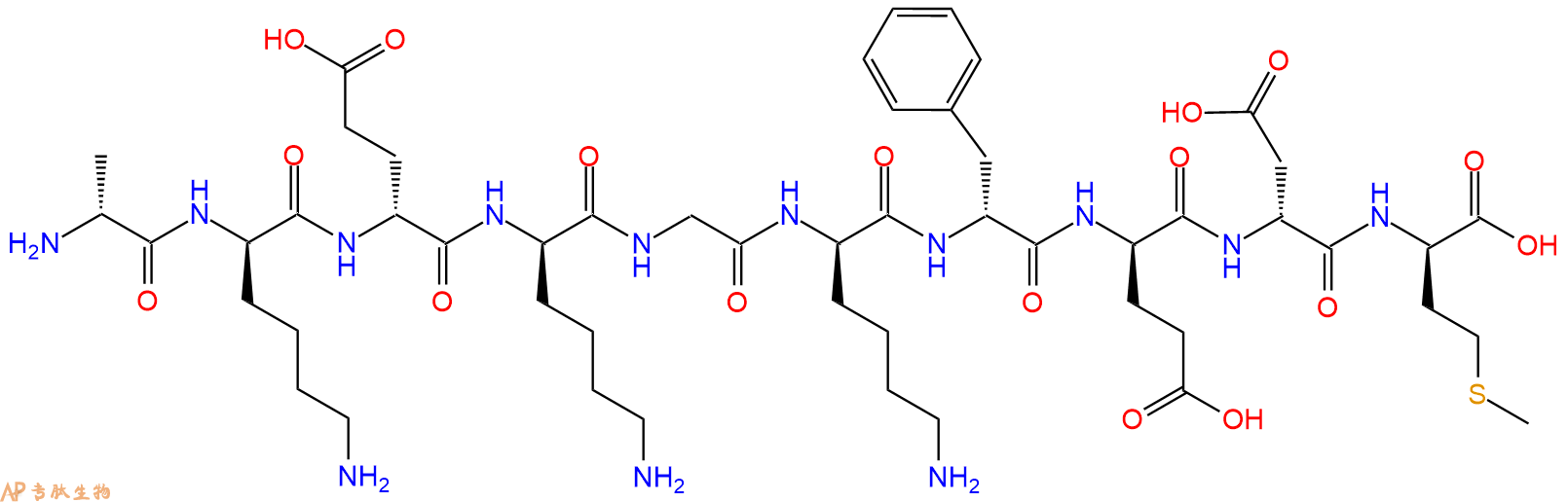 专肽生物产品H2N-DAla-DLys-DGlu-DLys-Gly-DLys-DPhe-DGlu-DAsp-DM