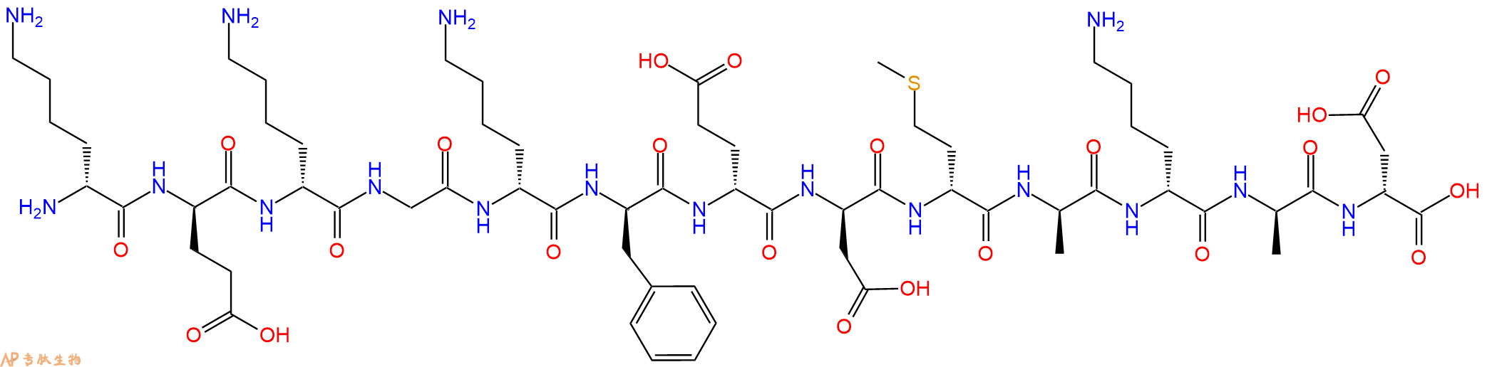 专肽生物产品H2N-DLys-DGlu-DLys-Gly-DLys-DPhe-DGlu-DAsp-DMet-DA