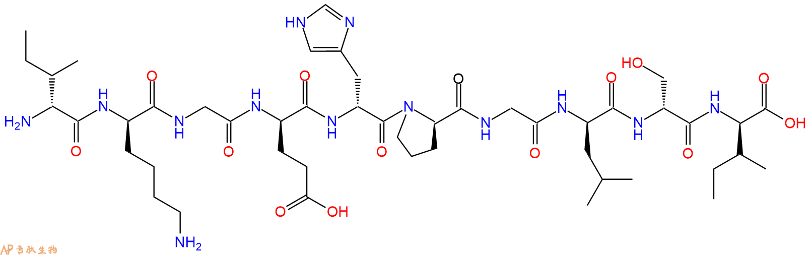 专肽生物产品H2N-DIle-DLys-Gly-DGlu-DHis-DPro-Gly-DLeu-DSer-DIl