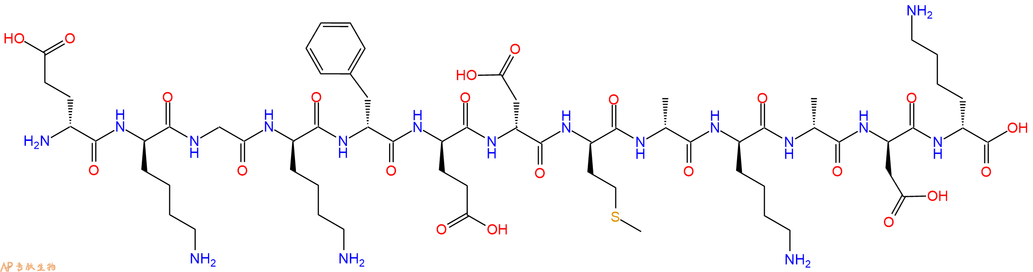 专肽生物产品H2N-DGlu-DLys-Gly-DLys-DPhe-DGlu-DAsp-DMet-DAla-DL