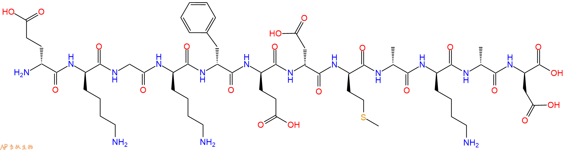 专肽生物产品H2N-DGlu-DLys-Gly-DLys-DPhe-DGlu-DAsp-DMet-DAla-DL