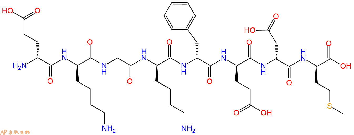 专肽生物产品H2N-DGlu-DLys-Gly-DLys-DPhe-DGlu-DAsp-DMet-COOH