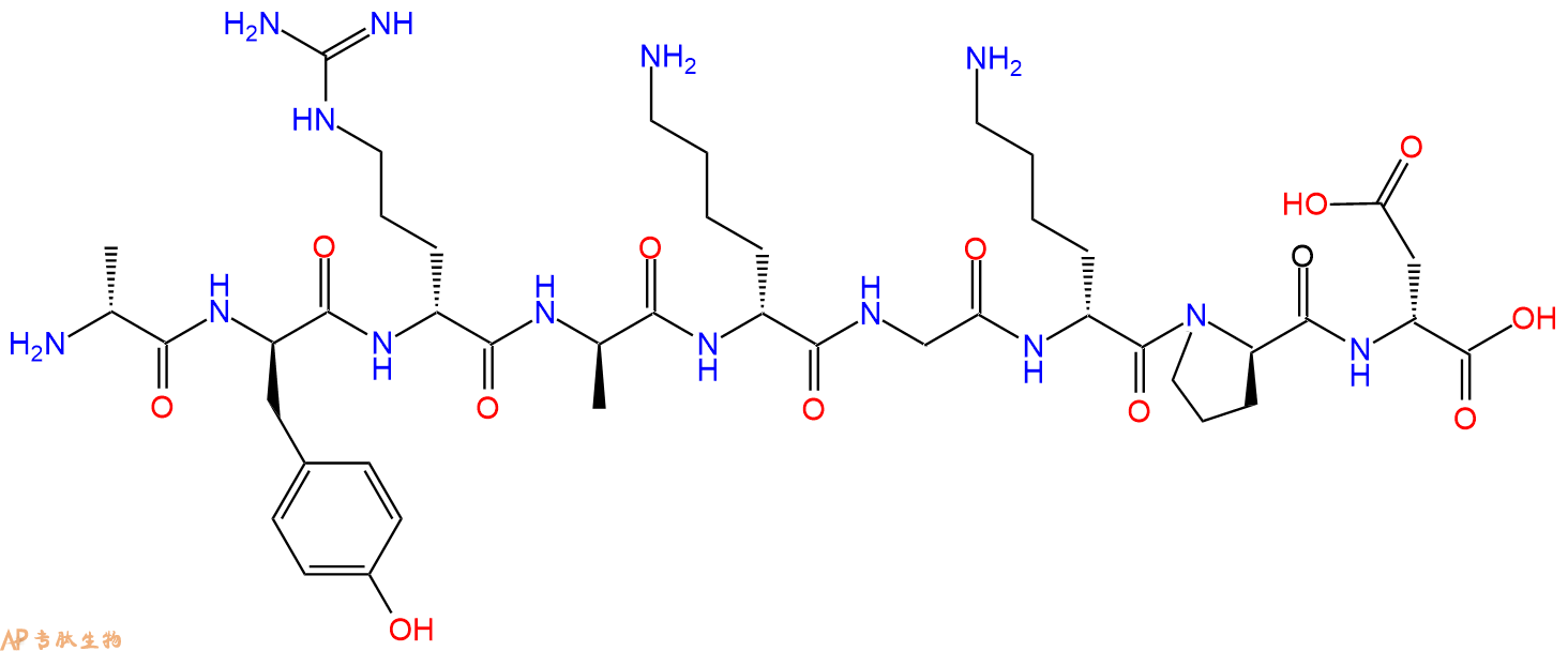 专肽生物产品H2N-DAla-DTyr-DArg-DAla-DLys-Gly-DLys-DPro-DAsp-CO