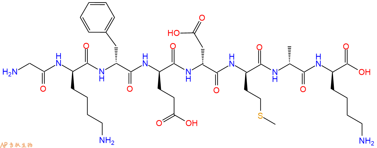 专肽生物产品H2N-Gly-DLys-DPhe-DGlu-DAsp-DMet-DAla-DLys-COOH