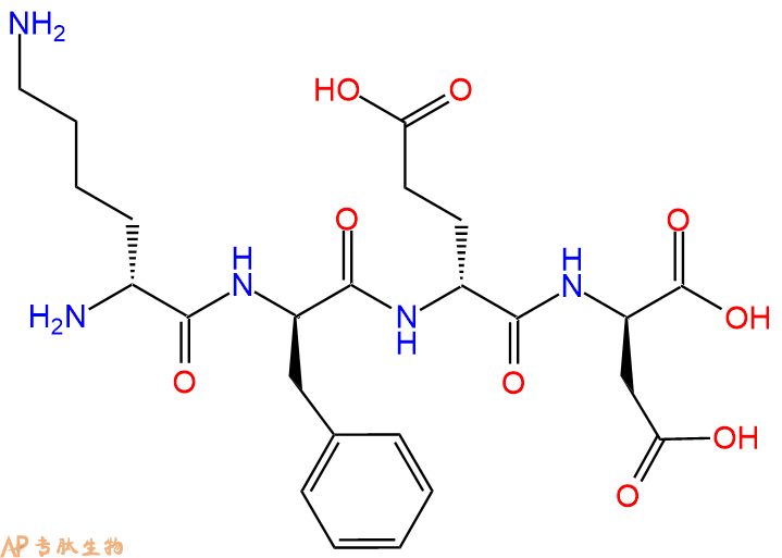 专肽生物产品H2N-DLys-DPhe-DGlu-DAsp-COOH
