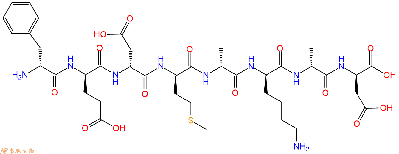 专肽生物产品H2N-DPhe-DGlu-DAsp-DMet-DAla-DLys-DAla-DAsp-COOH