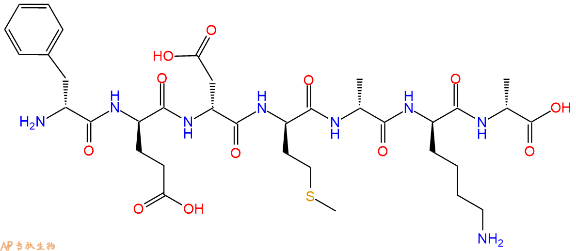 专肽生物产品H2N-DPhe-DGlu-DAsp-DMet-DAla-DLys-DAla-COOH