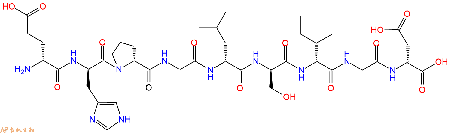 专肽生物产品H2N-DGlu-DHis-DPro-Gly-DLeu-DSer-DIle-Gly-DAsp-COO