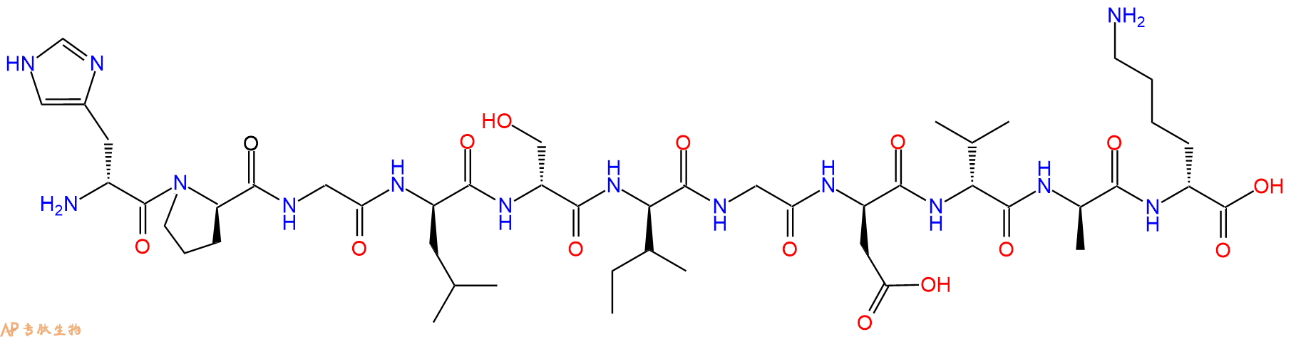 专肽生物产品H2N-DHis-DPro-Gly-DLeu-DSer-DIle-Gly-DAsp-DVal-DAl