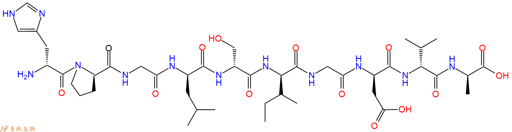 专肽生物产品H2N-DHis-DPro-Gly-DLeu-DSer-DIle-Gly-DAsp-DVal-DAl