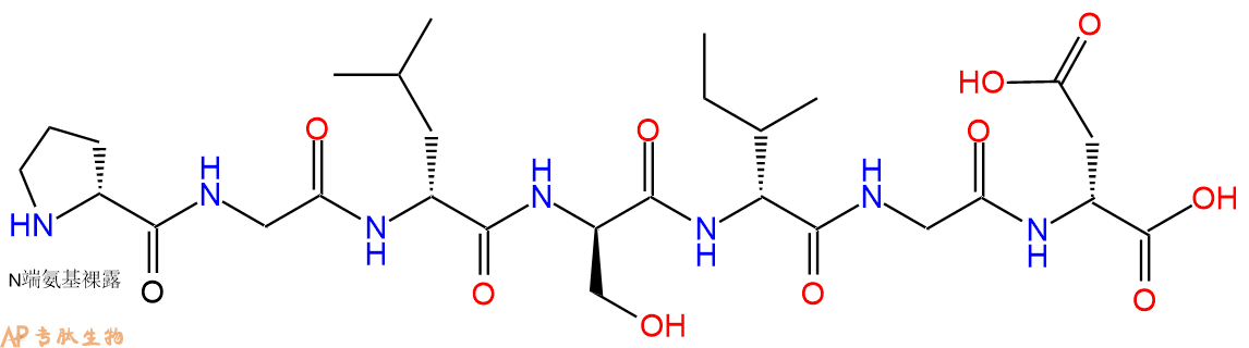 专肽生物产品H2N-DPro-Gly-DLeu-DSer-DIle-Gly-DAsp-COOH