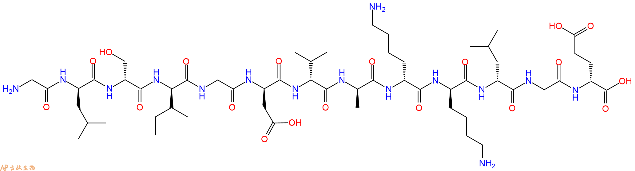 专肽生物产品H2N-Gly-DLeu-DSer-DIle-Gly-DAsp-DVal-DAla-DLys-DLy