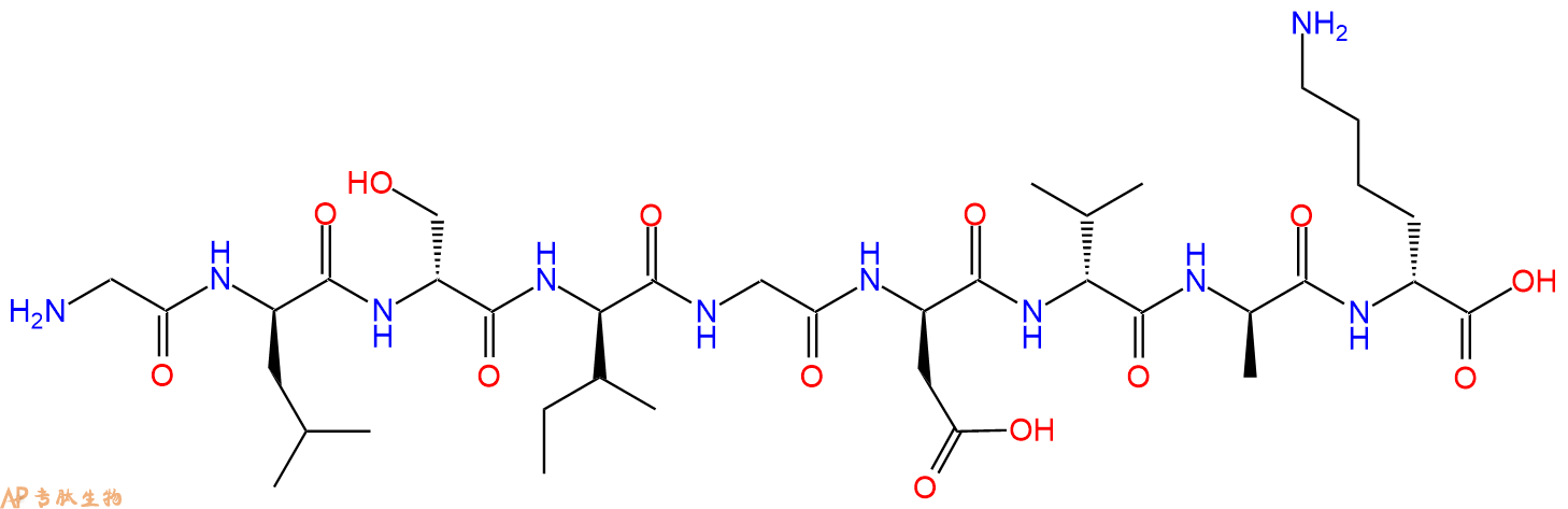 专肽生物产品H2N-Gly-DLeu-DSer-DIle-Gly-DAsp-DVal-DAla-DLys-COO