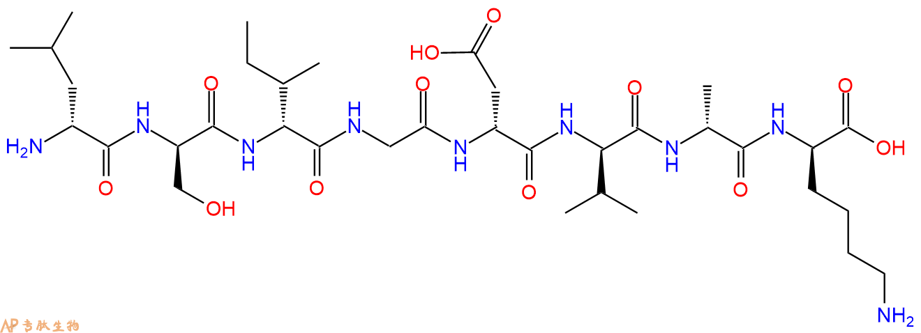 专肽生物产品H2N-DLeu-DSer-DIle-Gly-DAsp-DVal-DAla-DLys-COOH