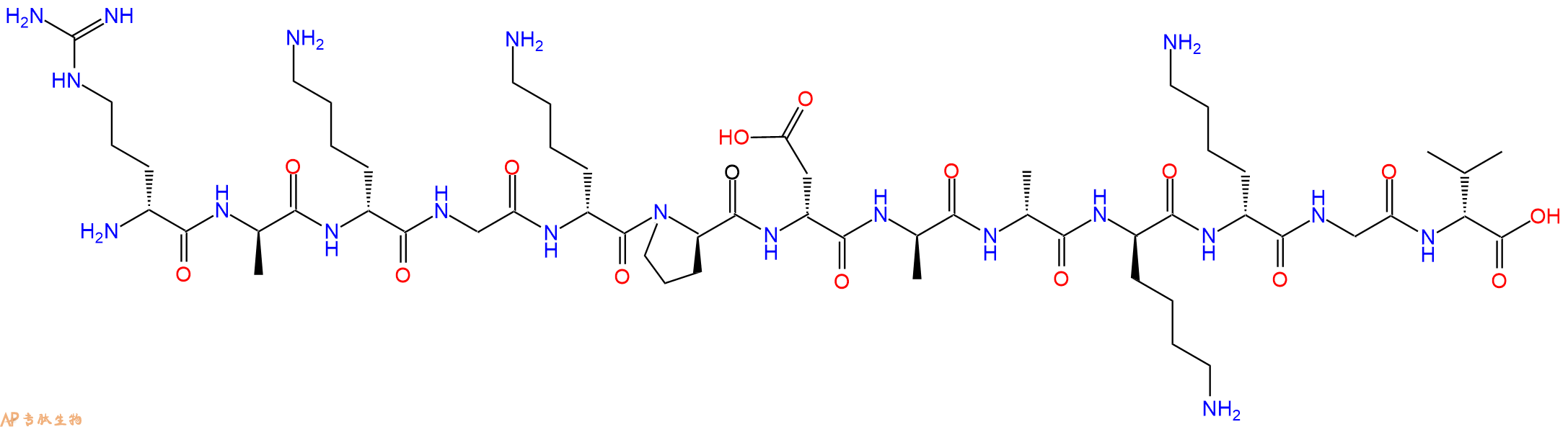 专肽生物产品H2N-DArg-DAla-DLys-Gly-DLys-DPro-DAsp-DAla-DAla-DL