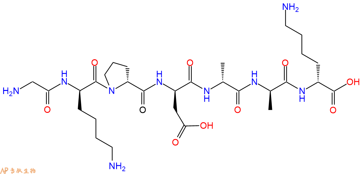 专肽生物产品H2N-Gly-DLys-DPro-DAsp-DAla-DAla-DLys-COOH