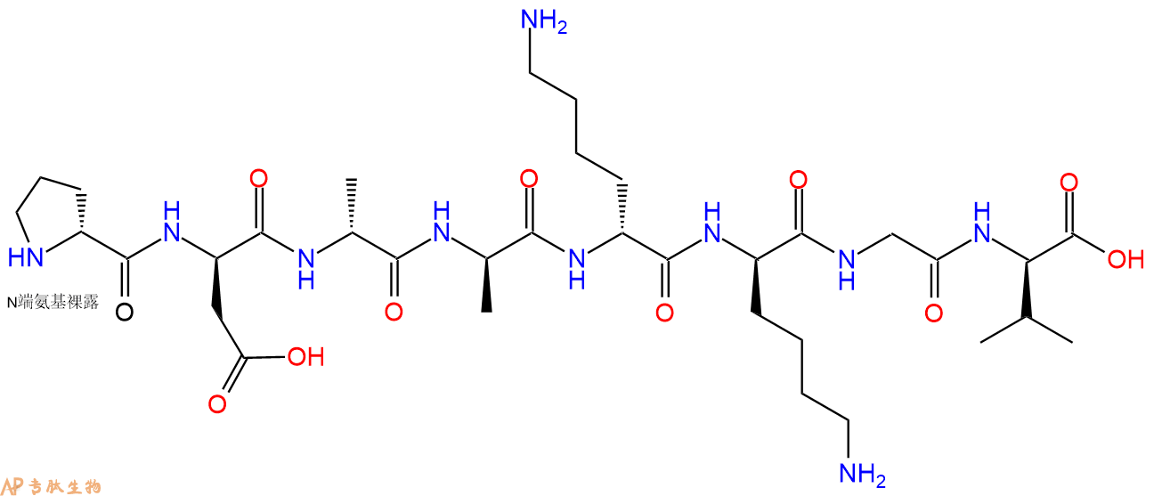 专肽生物产品H2N-DPro-DAsp-DAla-DAla-DLys-DLys-Gly-DVal-COOH